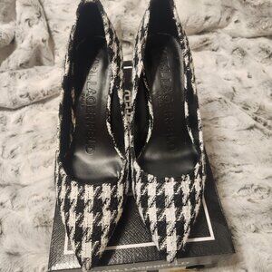 Karl Lagerfeld Paris Royale Pumps – Black/White Houndstooth – Size 8.5M / EU 39